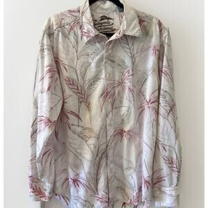Tommy Bahama Men's Hawaiian Floral, Long Sleeve Button Shirt Large